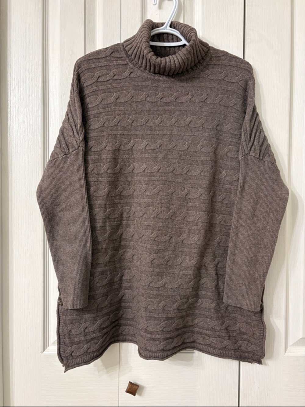 Suzanne’s by Picadilly Brown Textured Turtleneck Sweater Size M Cozy Chic